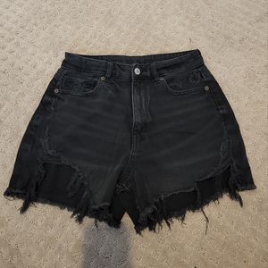 AE Black Denim Shorts